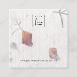 ROZE PETAAL HANDGEMAAKT PAPIER STUD OORBEL DISPLAY VIERKANTE VISITEKAARTJE