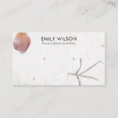 ROZE PETAAL HANDGEMAAKT PAPIER STUD OORBEL DISPLAY VISITEKAARTJE (Voorkant)