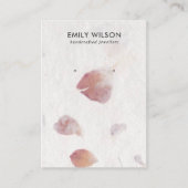 ROZE PETAAL HANDGEMAAKTE PAPIEREN STUD OORBEL DISP VISITEKAARTJE (Voorkant)