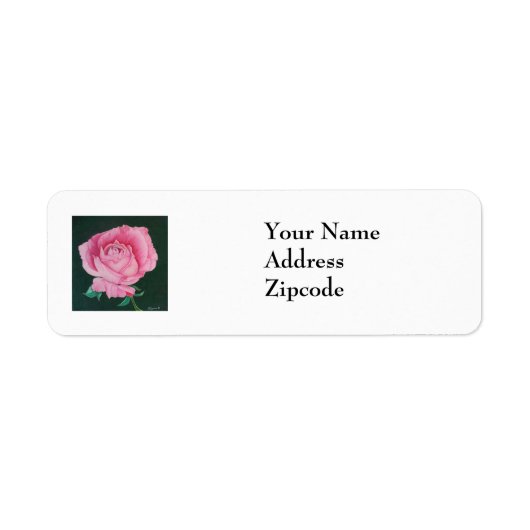 Roze petaallabel etiket (Voorkant)