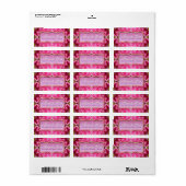 Roze petaalpatroon Dank u Sticker labels (Full Sheet)