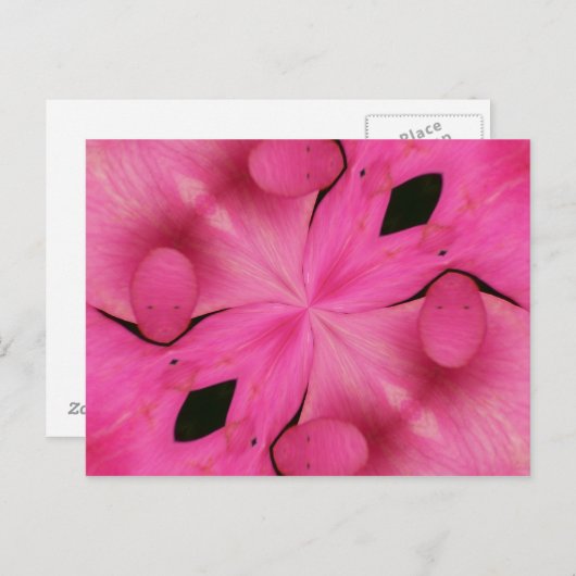 Roze Petal Abstract Briefkaart (Voorkant / Achterkant)