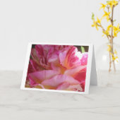 Roze petal Flutter Roos Greeting of Note Cards Kaart (Gele Bloem)