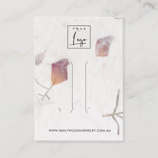 ROZE PETAL HANDGEMAAKTE PAPIEREN HAARCLIP DISPLAY VISITEKAARTJE (Voorkant)