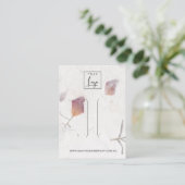 ROZE PETAL HANDGEMAAKTE PAPIEREN HAARCLIP DISPLAY  VISITEKAARTJE (Staand voorkant)