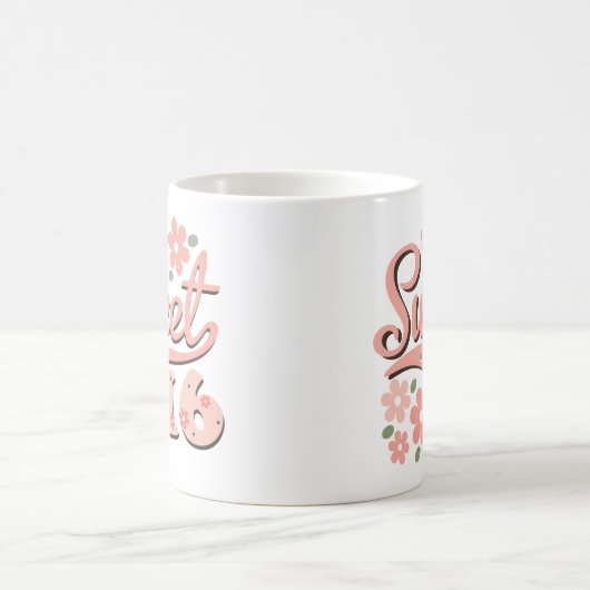  roze petal Sweet 16 Mok (Center)