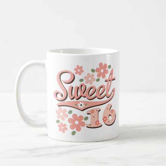  roze petal Sweet 16 Mok (Links)