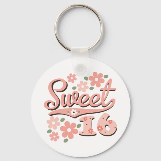 roze petal Sweet 16 Sleutelhanger (Voorkant)