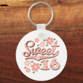 roze petal Sweet 16 Sleutelhanger (Voorkant)