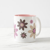 Roze Petal Tweekleurige Koffiemok (Voorkant rechts)