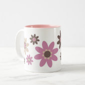 Roze Petal Tweekleurige Koffiemok (Voorkant links)
