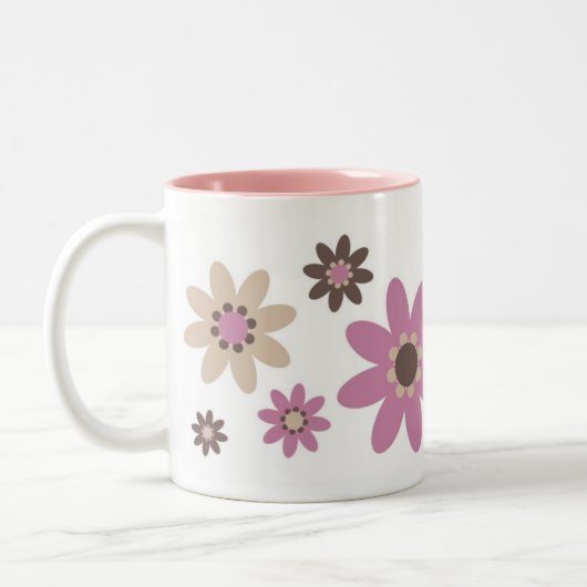 Roze Petal Tweekleurige Koffiemok (Links)