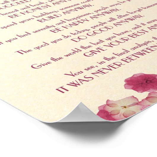 Roze petalen doen het in ieder geval poster (Hoek)