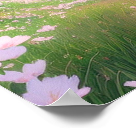 Roze petalen van de lente poster (Hoek)