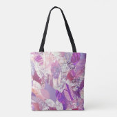 Roze Petals Collage Persoonlijke Naam Tas (Achterkant)