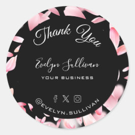 Roze Petals Elegant Hartelijk dank Ronde Sticker