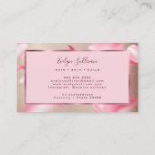 Roze Petals Faux Folie visitekaartje (Achterkant)