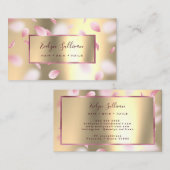 Roze petals Faux Gold Foil Visitekaartje (Voorkant / Achterkant)
