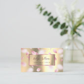 Roze petals Faux Gold Foil Visitekaartje (Staand voorkant)