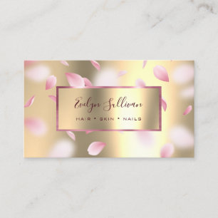 Roze petals Faux Gold Foil Visitekaartje