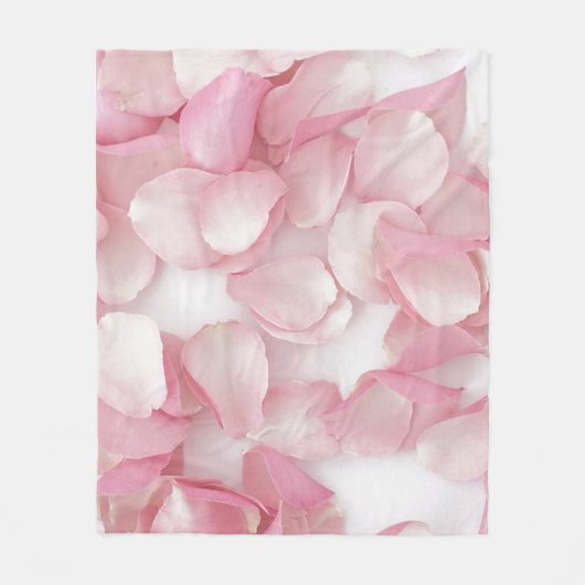 Roze Petals Fleece Deken (Voorkant)
