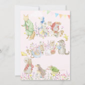 Roze Peter de Konijn Eerste Verjaardagsparade Bedankkaart (Achterkant)