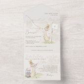 Roze Peter de Konijn Sommige Konijntje Baby shower All In One Uitnodiging (Binnen)