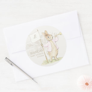 Roze Peter de Konijn Sommige Konijntje Baby shower Ronde Sticker