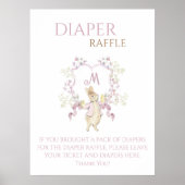 Roze Peter het Konijn Baby Luier Raffle Teken Poster (Voorkant)