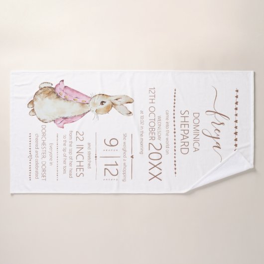 Roze Peter het Konijn Badhanddoek (Badhanddoek)