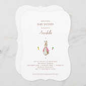 Roze Peter het Konijn Beatrix Baby shower Kaart (Voorkant / Achterkant)