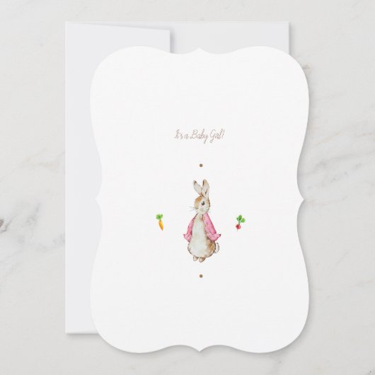 Roze Peter het Konijn Beatrix Baby shower Kaart (Achterkant)