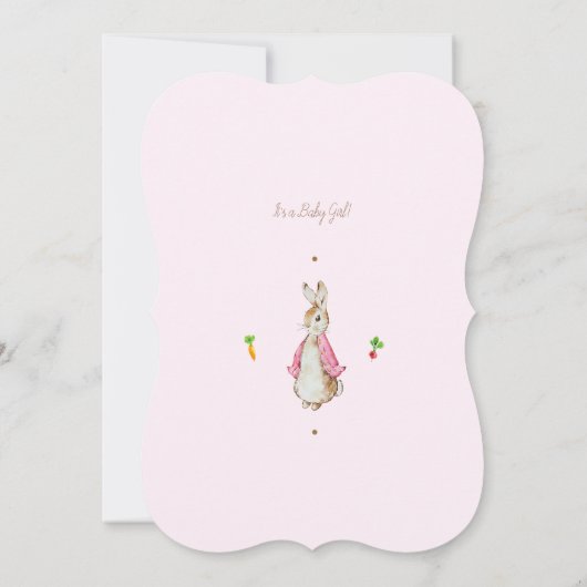 Roze Peter het Konijn Beatrix Baby shower Kaart (Achterkant)