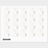 Roze Peter het Konijn Beatrix Baby shower Welkom Vierkante Sticker (Vel)