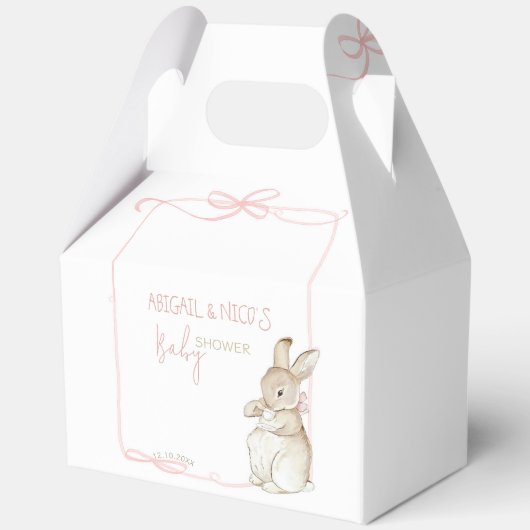 Roze Peter het Konijn Beatrix Meisje Baby shower Bedankdoosjes (Voorkant)