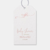 Roze Peter het Konijn Beatrix Meisje Baby shower Cadeaulabel (Achterkant)