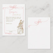 Roze Peter het Konijn Beatrix Meisje Baby shower Informatiekaartje (Voorkant / Achterkant)