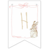 Roze Peter het Konijn Beatrix Potter 1e verjaardag Vlaggetjes (Tweede vlag)