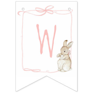 Roze Peter het Konijn Beatrix Potter Baby shower Vlaggetjes