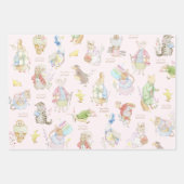 Roze Peter het Konijn Eerste Verjaardag Inpakpapier Vel (Voorkant)