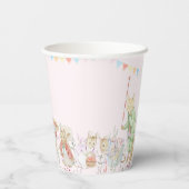 Roze Peter het Konijn Eerste Verjaardag Papieren Bekers (Achterkant)