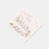 Roze Peter het Konijn Eerste Verjaardag Servet (Hoek)