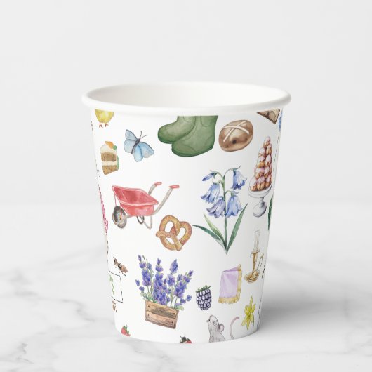 Roze Peter het Konijn Papieren Bekers (Achterkant)