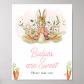 Roze Peter Konijn Baby shower Baby's zijn Zoet Poster (Voorkant)