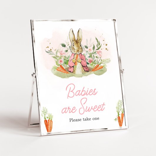 Roze Peter Konijn Baby shower Baby's zijn Zoet Poster