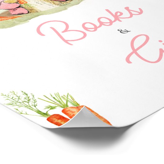Roze Peter Konijn Baby shower Boeken en geschenken Poster (Hoek)
