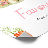 Roze Peter Konijn Baby shower Favorieten Poster (Hoek)