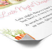 Roze Peter Konijn Baby shower Late Night Luiers Poster (Hoek)