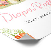 Roze Peter Konijn Baby shower Luier Raffle Poster (Hoek)