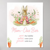 Roze Peter Konijn Baby shower Moeder Osa Bar Poster (Voorkant)
